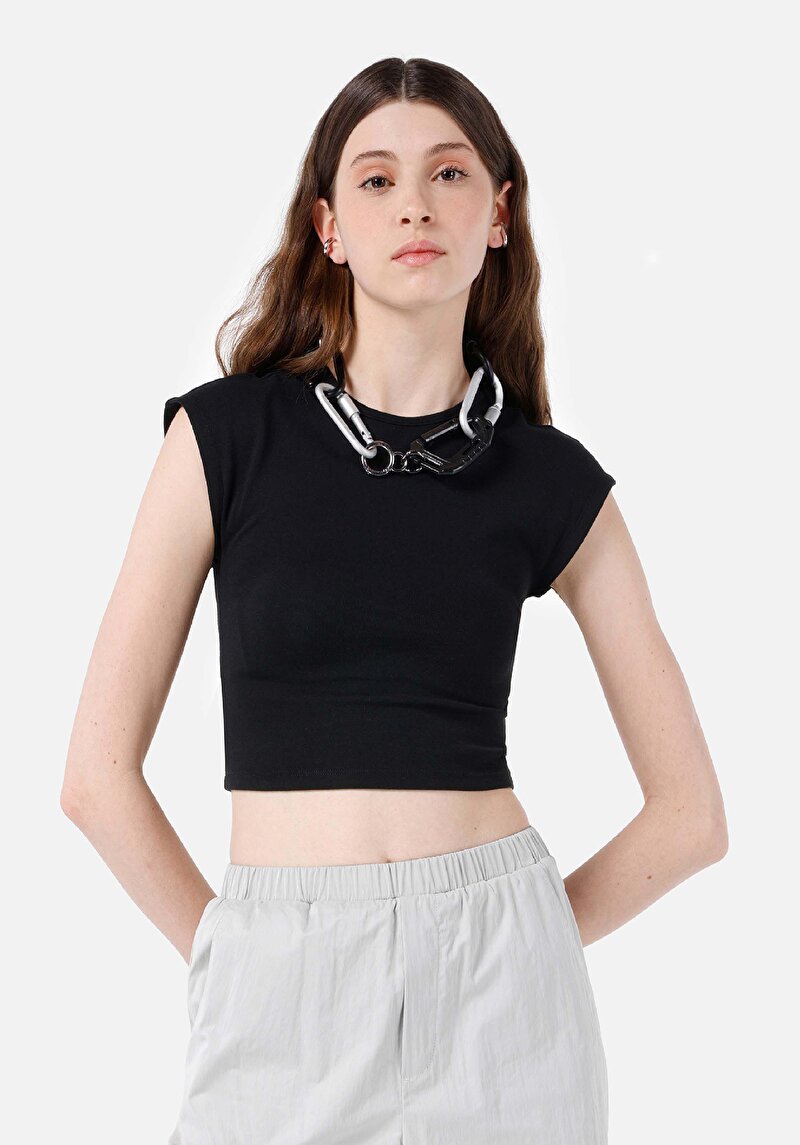 Зображення Футболка З Коротким Рукавом Жіноча Чорна  Cl1068561