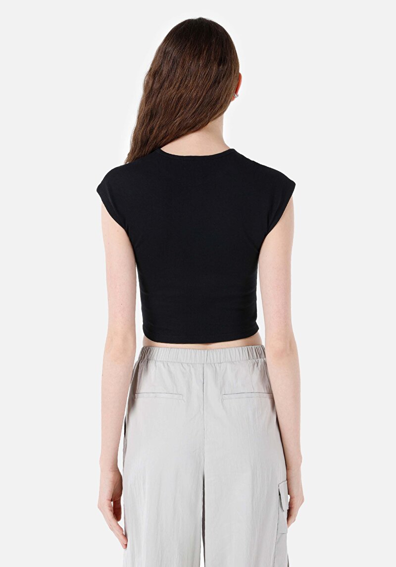 Показати інформацію про Футболка З Коротким Рукавом Жіноча Чорна  Cl1068561