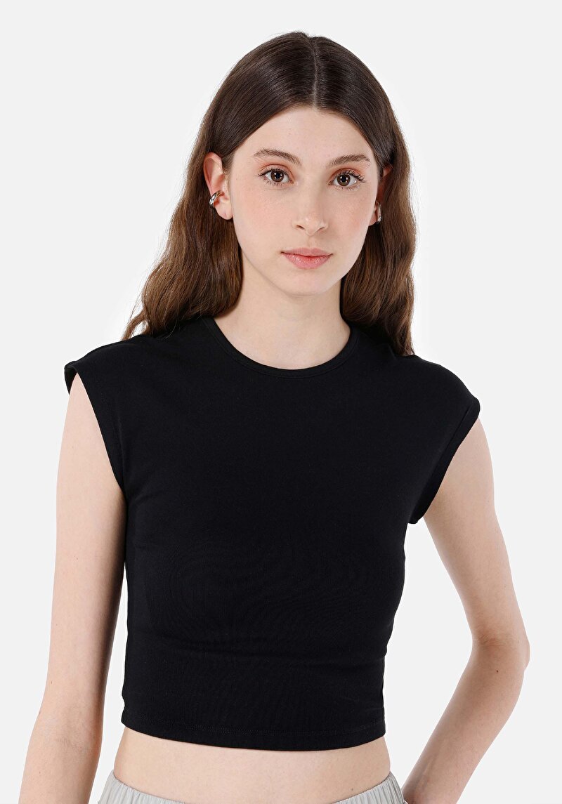 Показати інформацію про Футболка З Коротким Рукавом Жіноча Чорна  Cl1068561