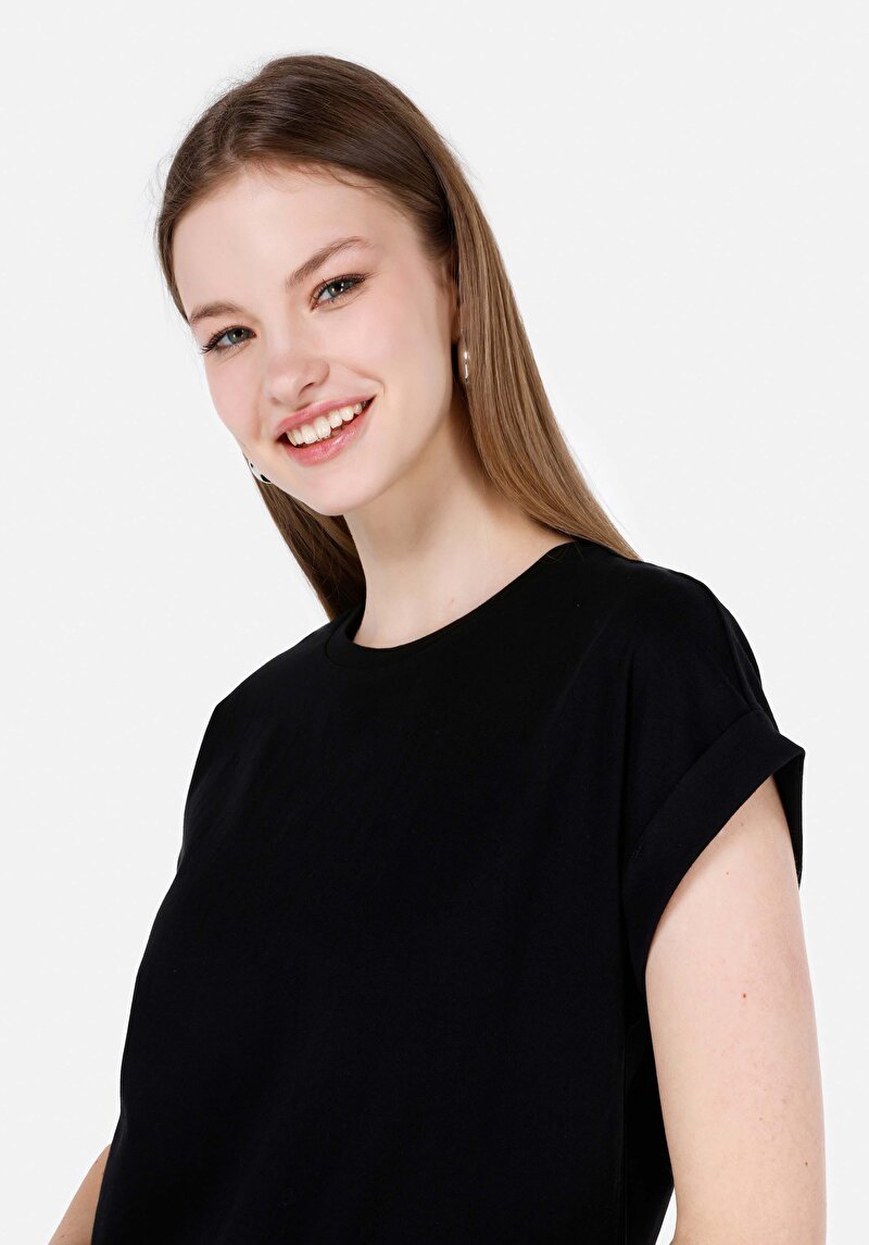 Показати інформацію про Футболка З Коротким Рукавом Жіноча Чорна  Cl1068562