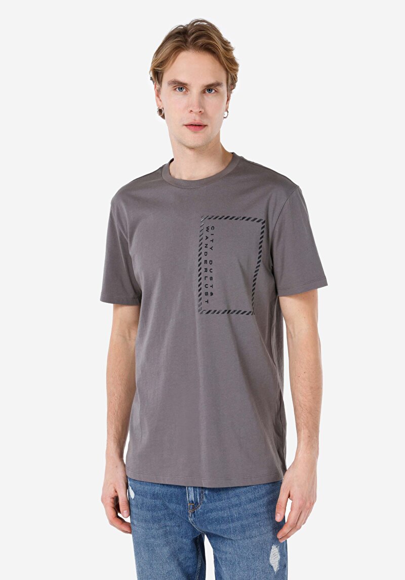 Зображення Футболка З Коротким Рукавом Чоловіча Сіра  Cl1067606