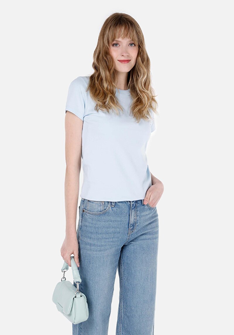 Зображення Футболка З Коротким Рукавом Жіноча Блакитна  Cl1068567