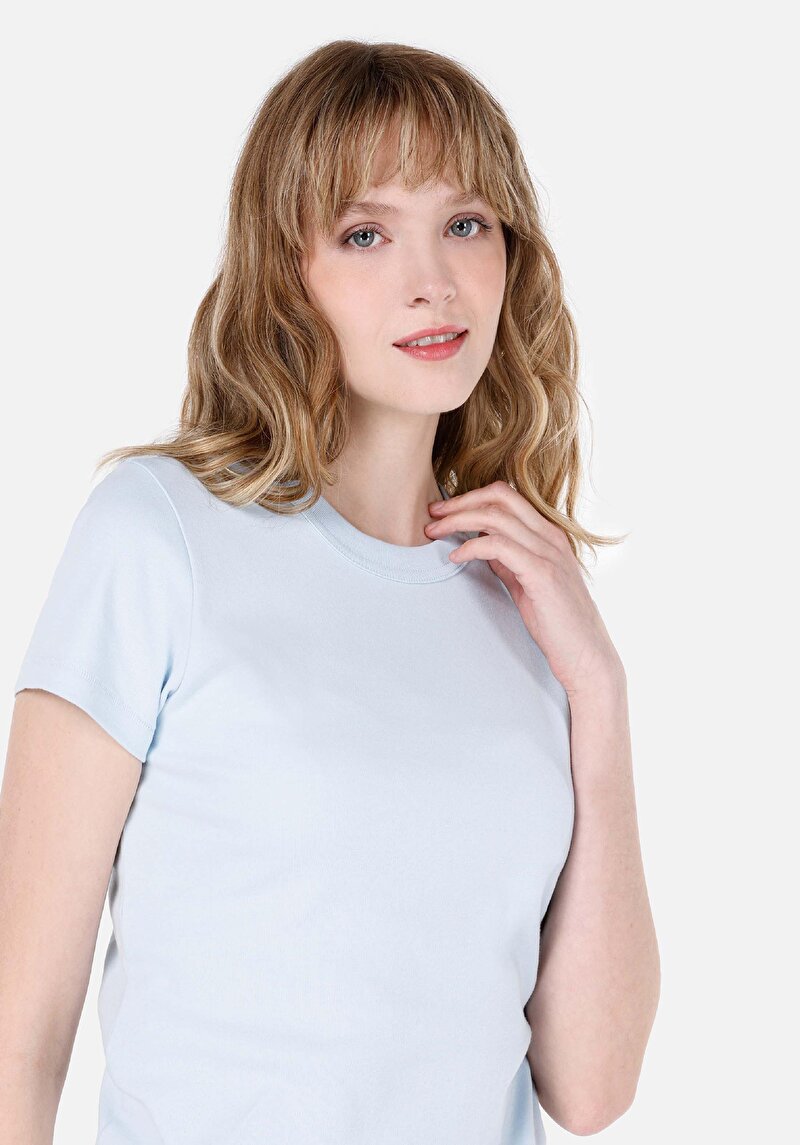 Показати інформацію про Футболка З Коротким Рукавом Жіноча Блакитна  Cl1068567