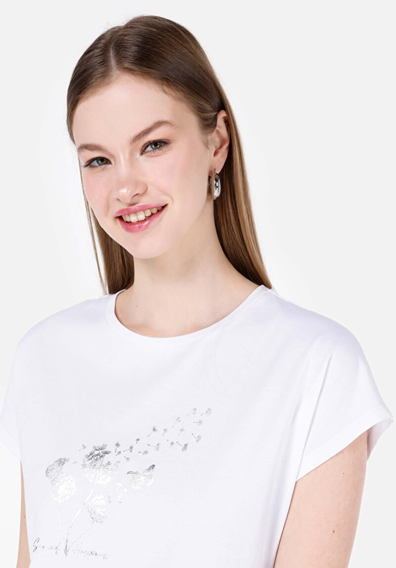 Показати інформацію про Футболка З Коротким Рукавом Жіноча Біла  Cl1068582