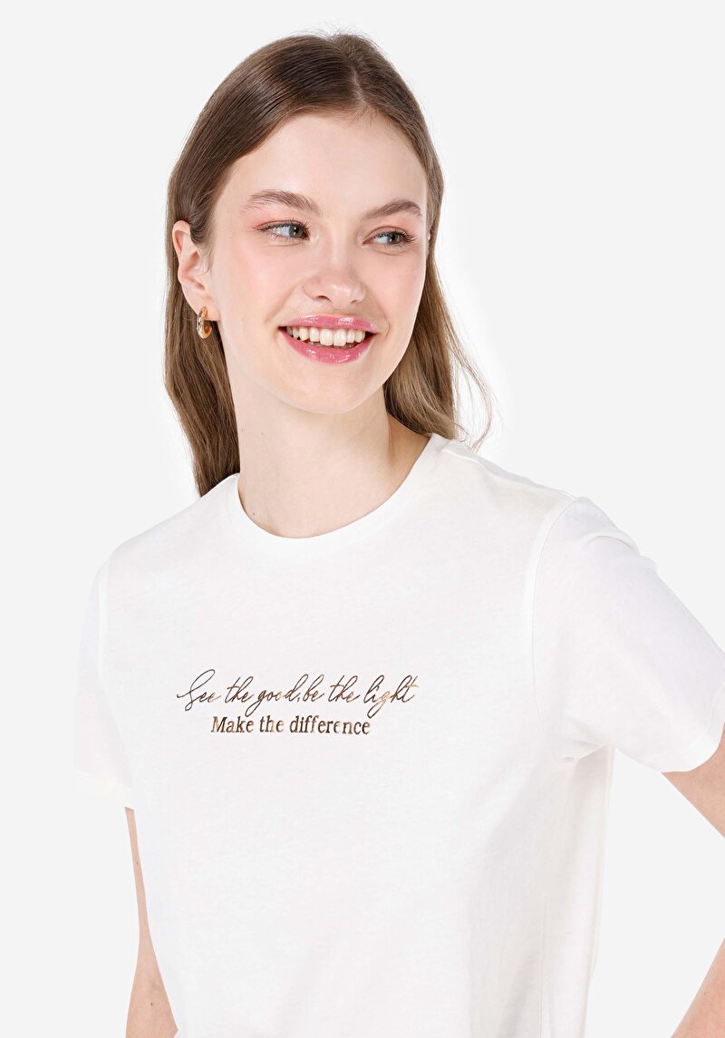 Показати інформацію про Футболка З Коротким Рукавом Жіноча Біла  Cl1068583