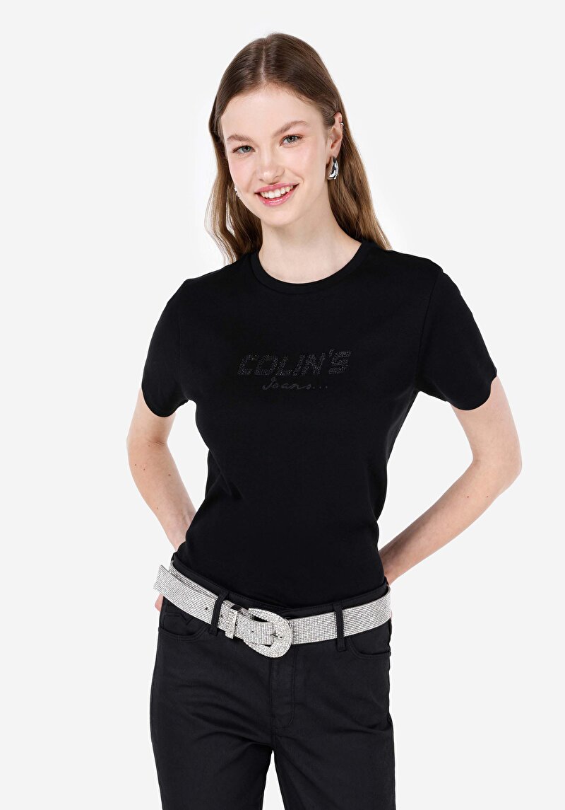 Зображення Футболка З Коротким Рукавом Жіноча Чорна  Cl1068730