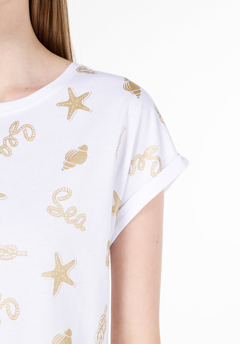 Показати інформацію про Футболка З Коротким Рукавом Жіноча Біла  Cl1068007