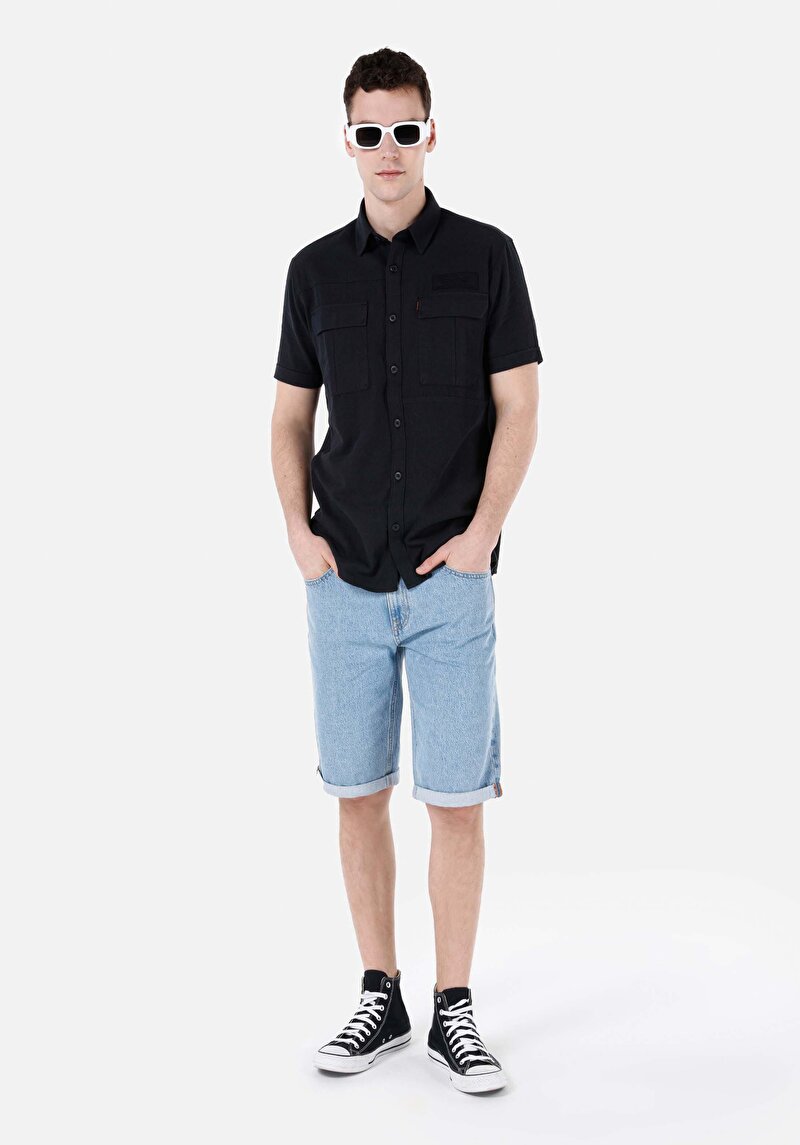 Зображення Сорочка З Коротким Рукавом Чоловіча Чорна Cl1067593