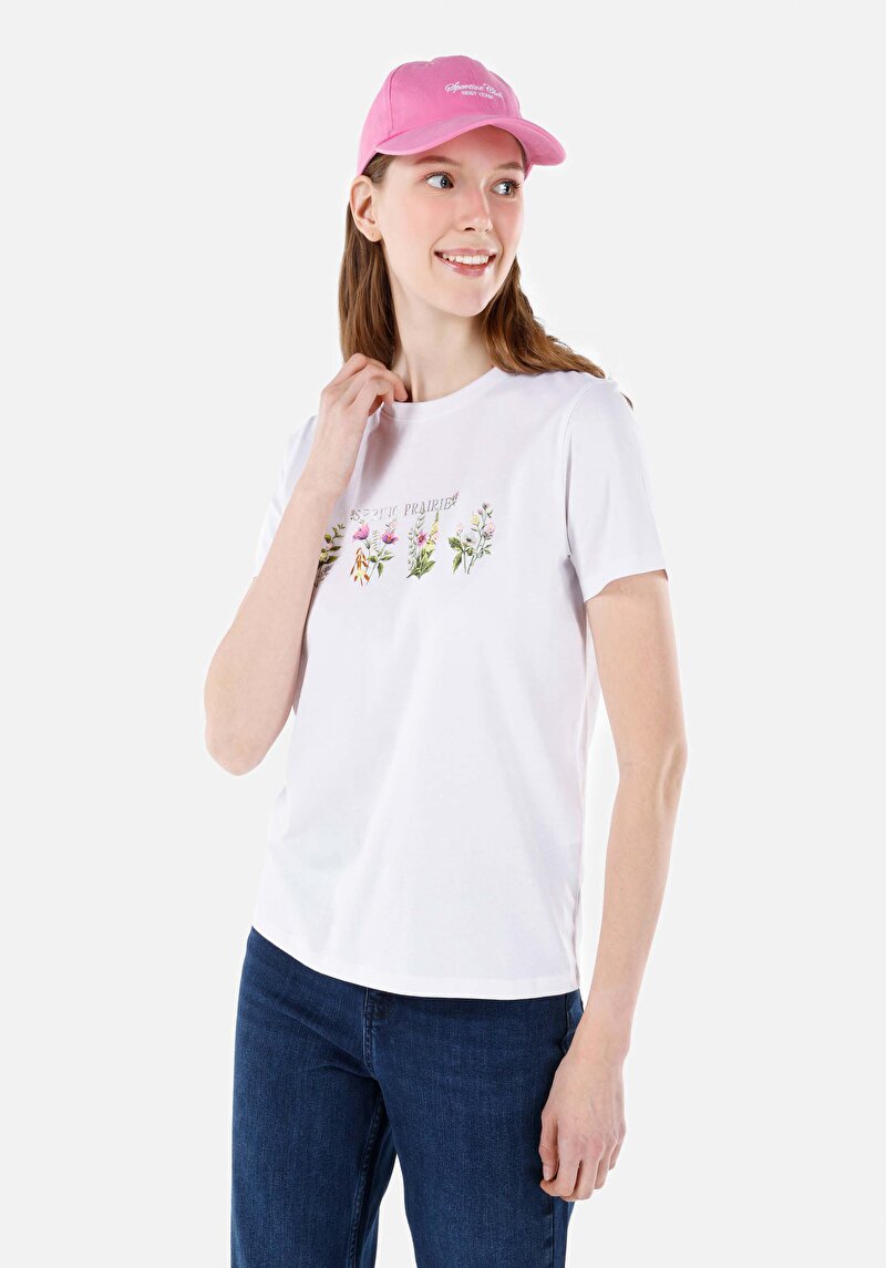 Показати інформацію про Футболка З Коротким Рукавом Жіноча Біла  Cl1067982