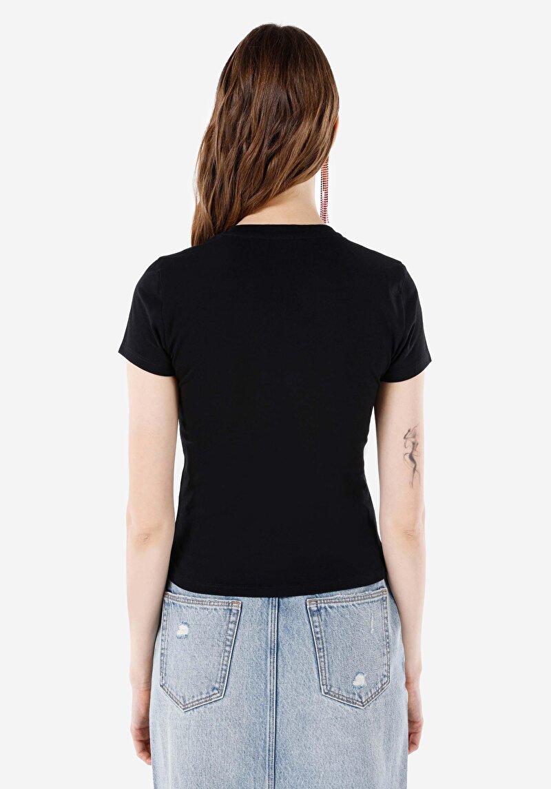 Показати інформацію про Футболка З Коротким Рукавом Жіноча Чорна  Cl1068727