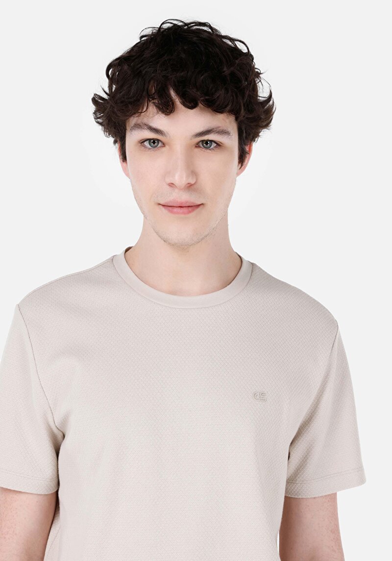 Показати інформацію про Футболка З Коротким Рукавом Чоловіча Бежева  Cl1067840