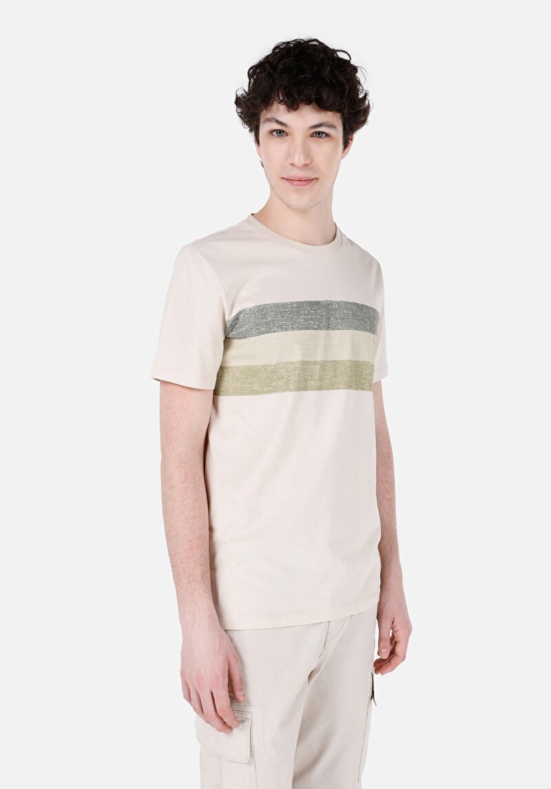 Зображення Футболка З Коротким Рукавом Чоловіча Бежева  Cl1068416