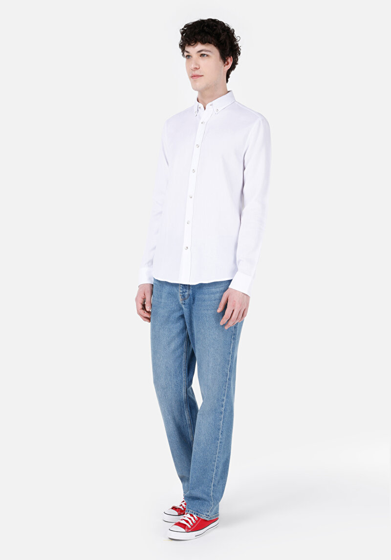 Показати інформацію про Сорочка З Довгим Рукавом Чоловіча Біла  Cl1069259