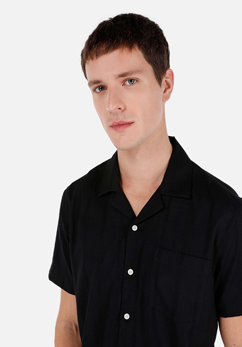 Показати інформацію про Сорочка З Коротким Рукавом Чоловіча Чорна  Cl1067069