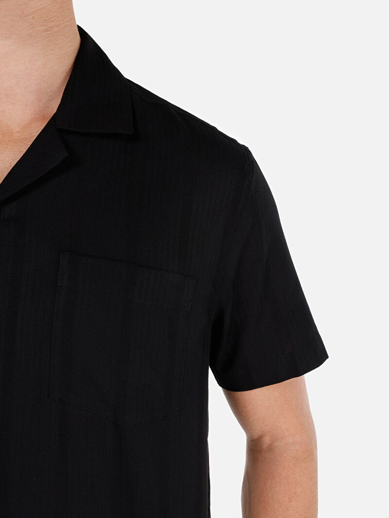 Показати інформацію про Сорочка З Коротким Рукавом Чоловіча Чорна  Cl1067069