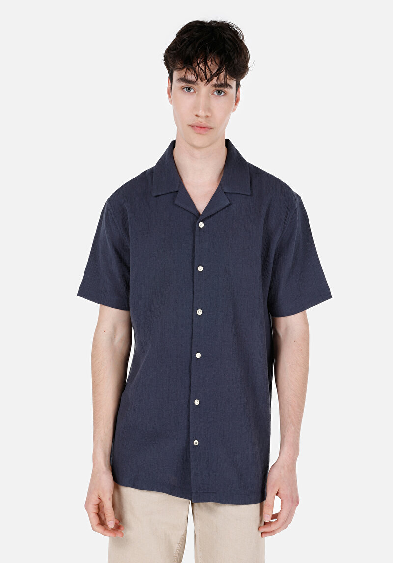 Зображення Сорочка З Коротким Рукавом Чоловіча Синя  Cl1067591