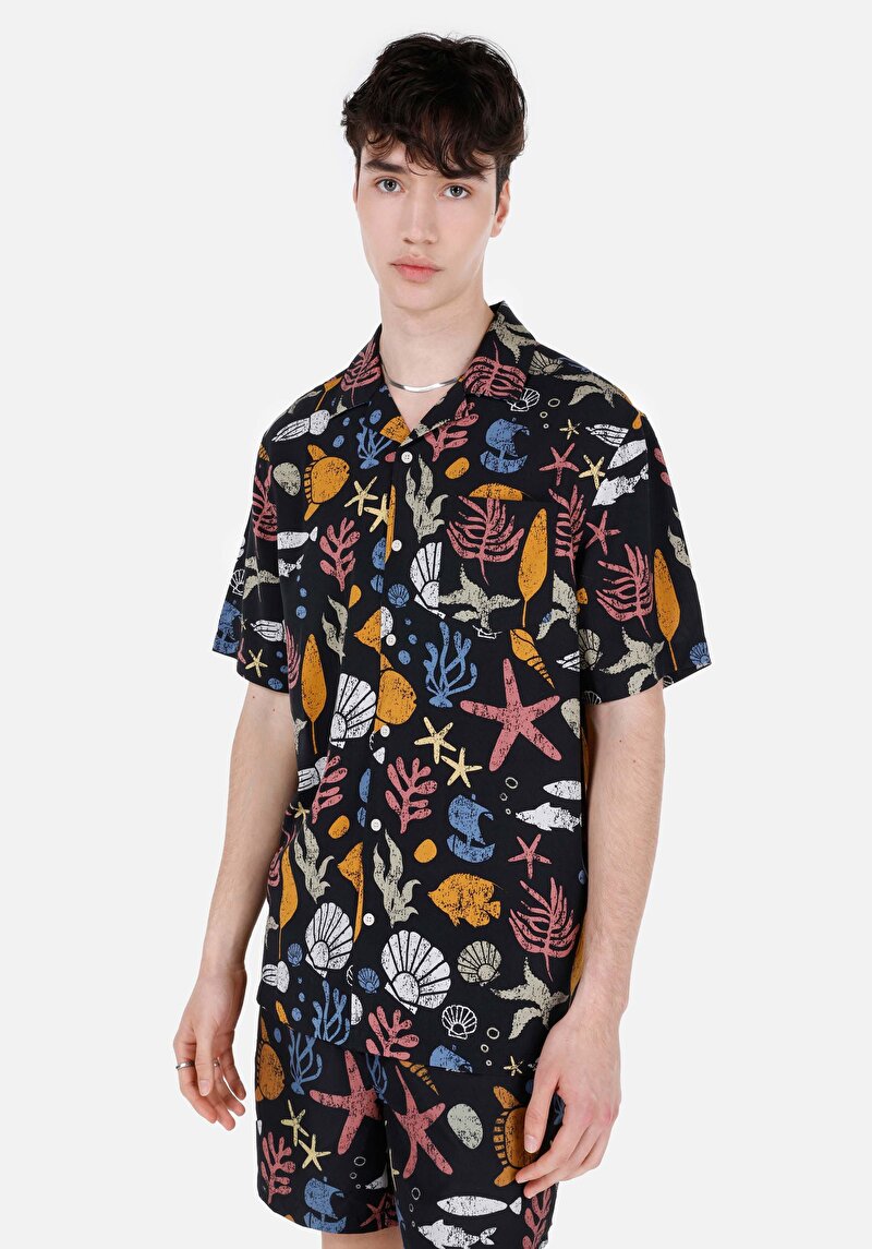 Зображення Сорочка З Коротким Рукавом Чоловіча Чорна Cl1067854