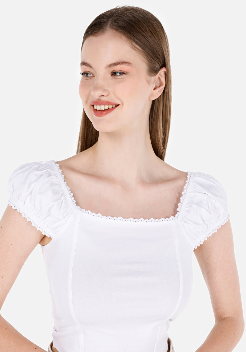 Показати інформацію про Футболка З Коротким Рукавом Жіноча Біла  Cl1069163