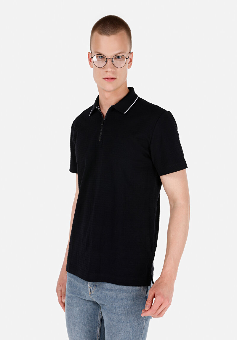 Зображення Поло З Коротким Рукавом Чоловіче Чорне  Cl1061782