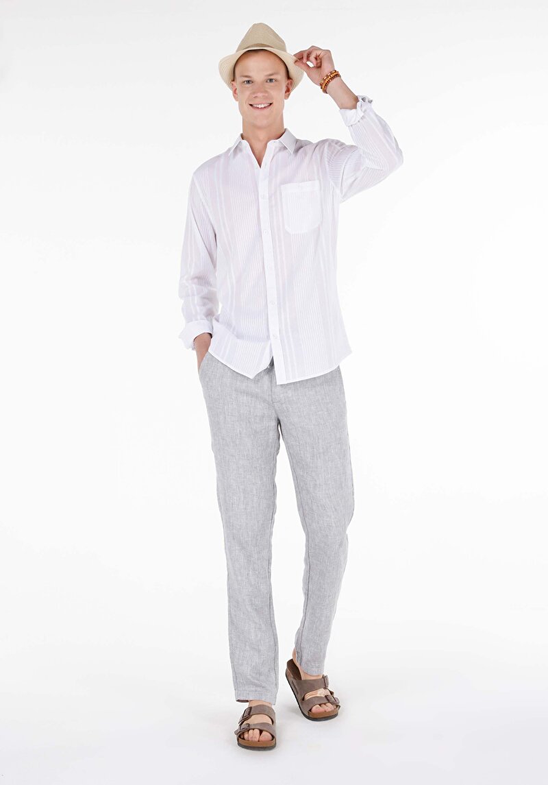 Показати інформацію про Сорочка З Довгим Рукавом Чоловіча Біла  Cl1066930