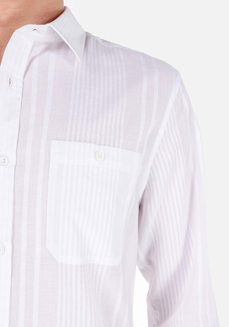 Показати інформацію про Сорочка З Довгим Рукавом Чоловіча Біла  Cl1066930