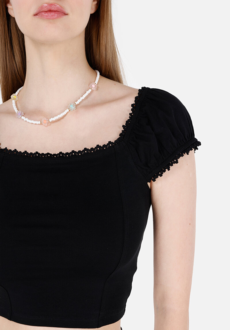 Показати інформацію про Футболка З Коротким Рукавом Жіноча Чорна  Cl1069163