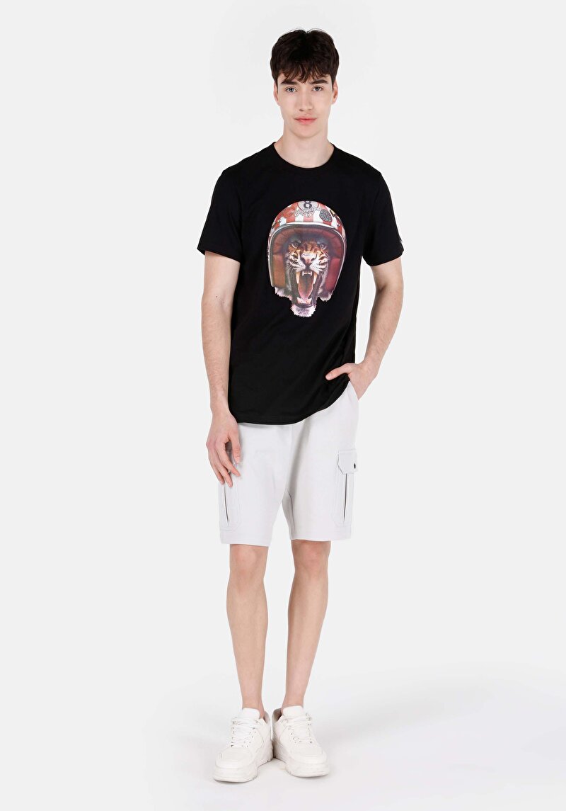 Показати інформацію про Футболка З Коротким Рукавом Чоловіча Чорна  Cl1064852