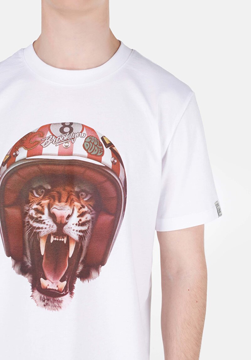 Показати інформацію про Футболка З Коротким Рукавом Чоловіча Біла  Cl1064852