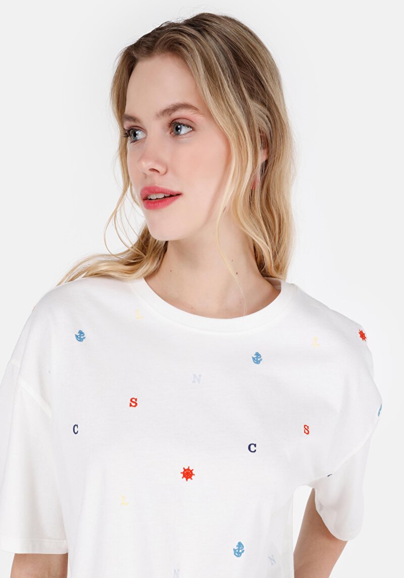 Показати інформацію про Футболка З Коротким Рукавом Жіноча Біла  Cl1069127