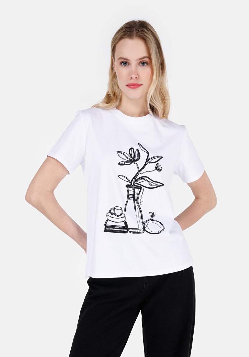 Зображення Футболка З Коротким Рукавом Жіноча Біла  Cl1069397