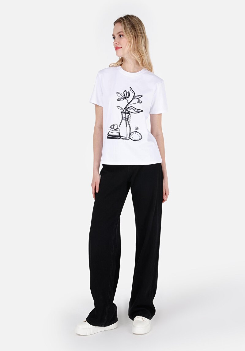 Показати інформацію про Футболка З Коротким Рукавом Жіноча Біла  Cl1069397