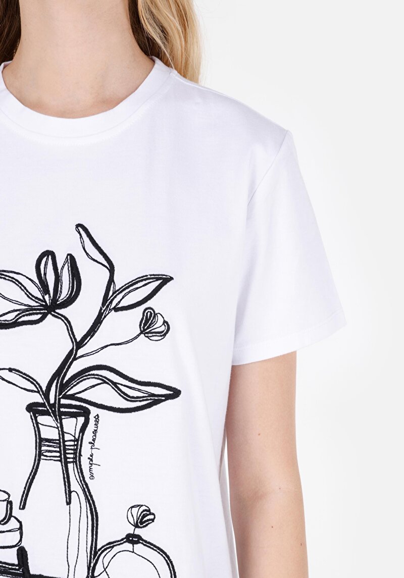 Показати інформацію про Футболка З Коротким Рукавом Жіноча Біла  Cl1069397