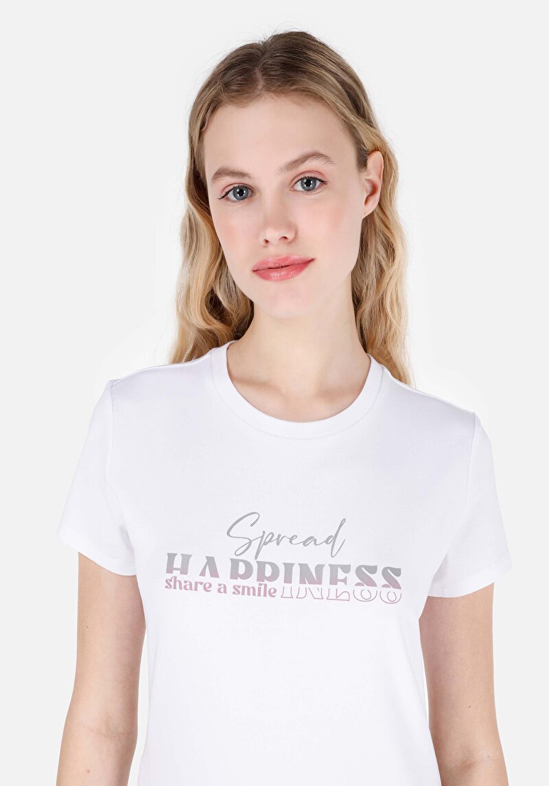 Показати інформацію про Футболка З Коротким Рукавом Жіноча Біла  Cl1069103