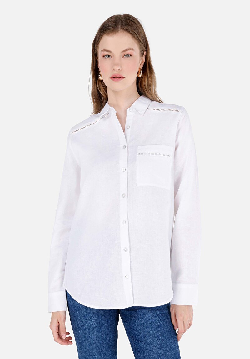 Зображення Сорочка З Довгим Рукавом Жіноча Біла  Cl1068911