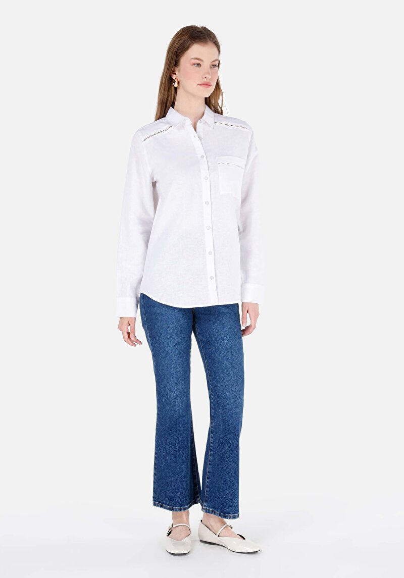 Показати інформацію про Сорочка З Довгим Рукавом Жіноча Біла  Cl1068911