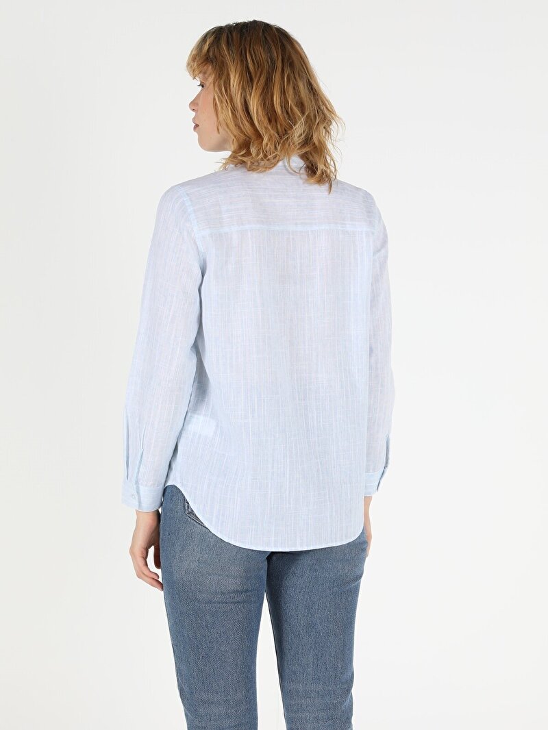 Показати інформацію про Сорочка З Довгим Рукавом Жіноча Синя Класичного Крою Cl1048899