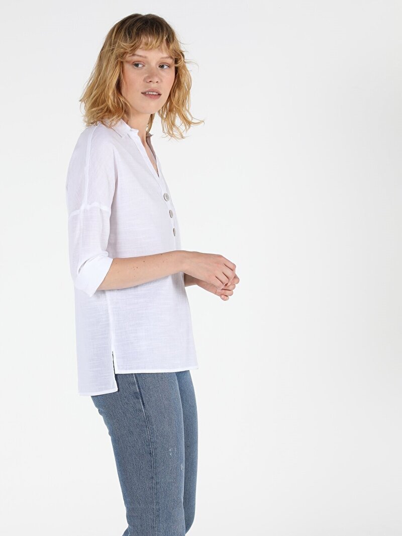 Показати інформацію про Сорочка З Довгим Рукавом Жіноча Біла Оверсайз Cl1048909