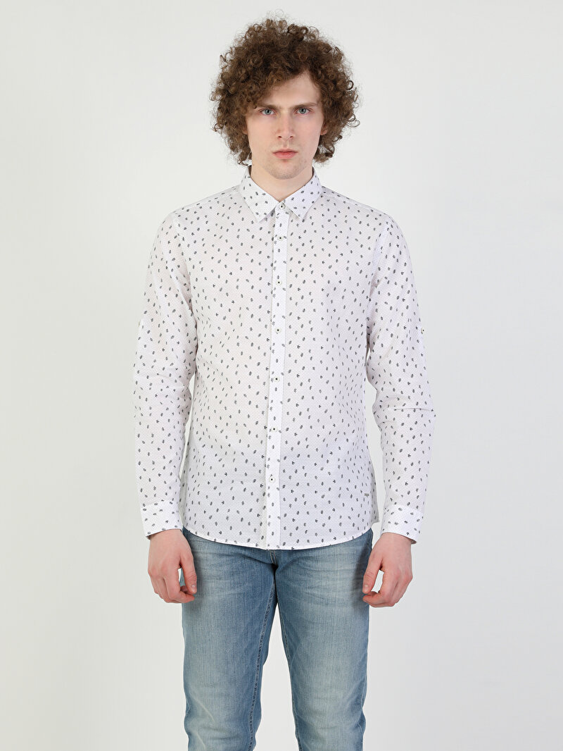 Показати інформацію про Сорочка З Довгим Рукавом Чоловіча Біла  Cl1049052