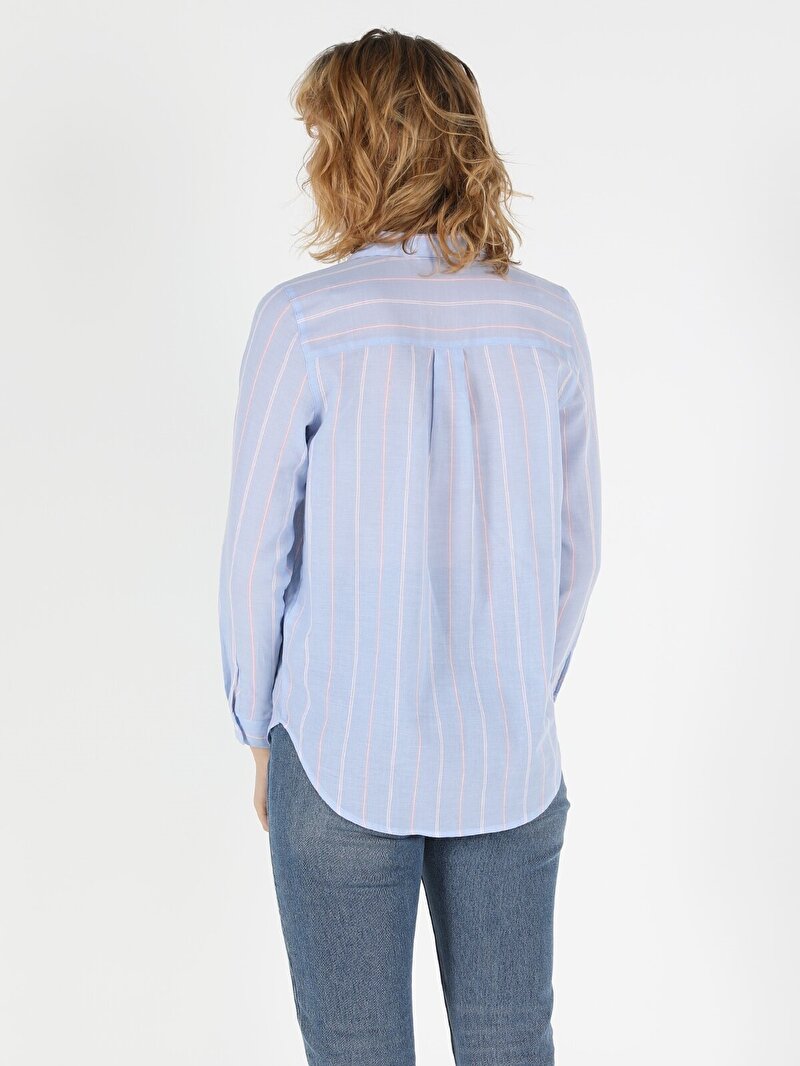 Показати інформацію про Сорочка З Довгим Рукавом Жіноча Блакитна  Cl1049228