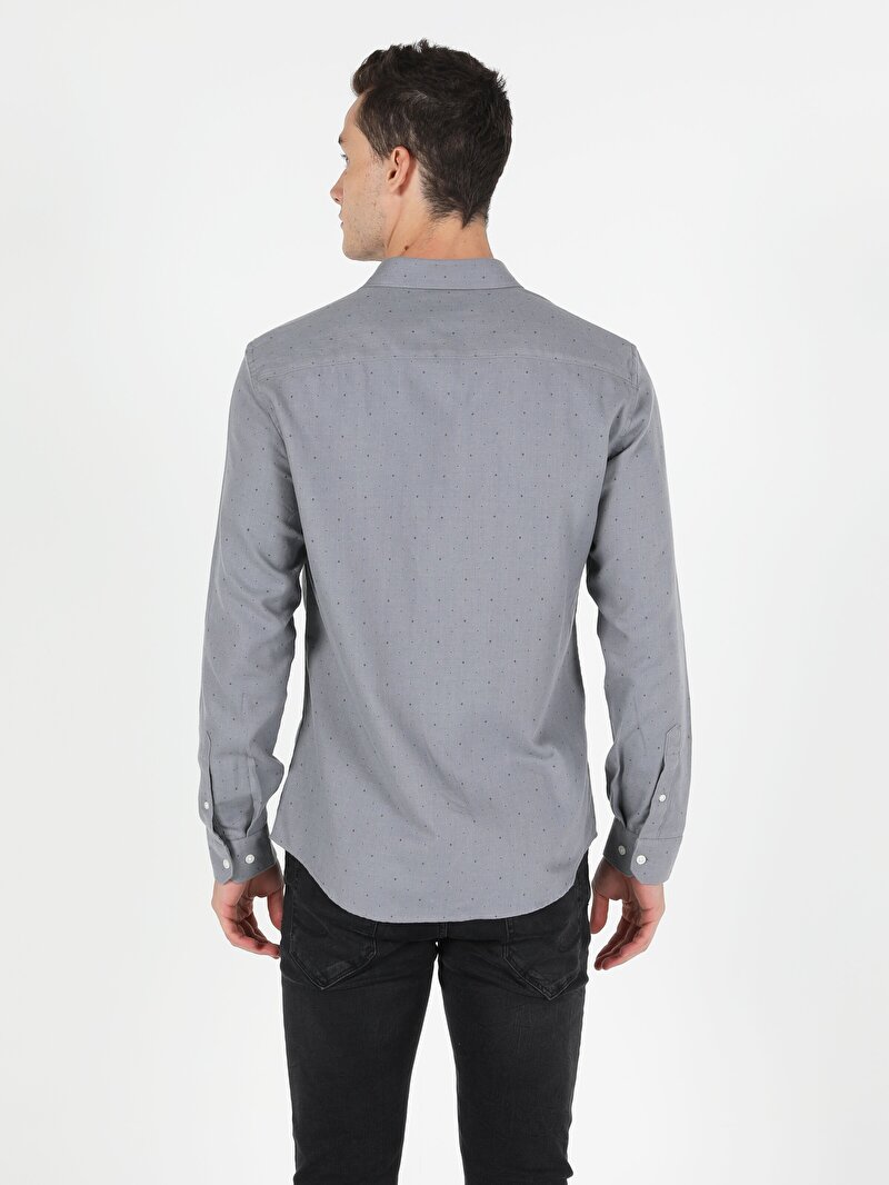 Показати інформацію про Сорочка З Довгим Рукавом Чоловіча Сіра  Cl1051397