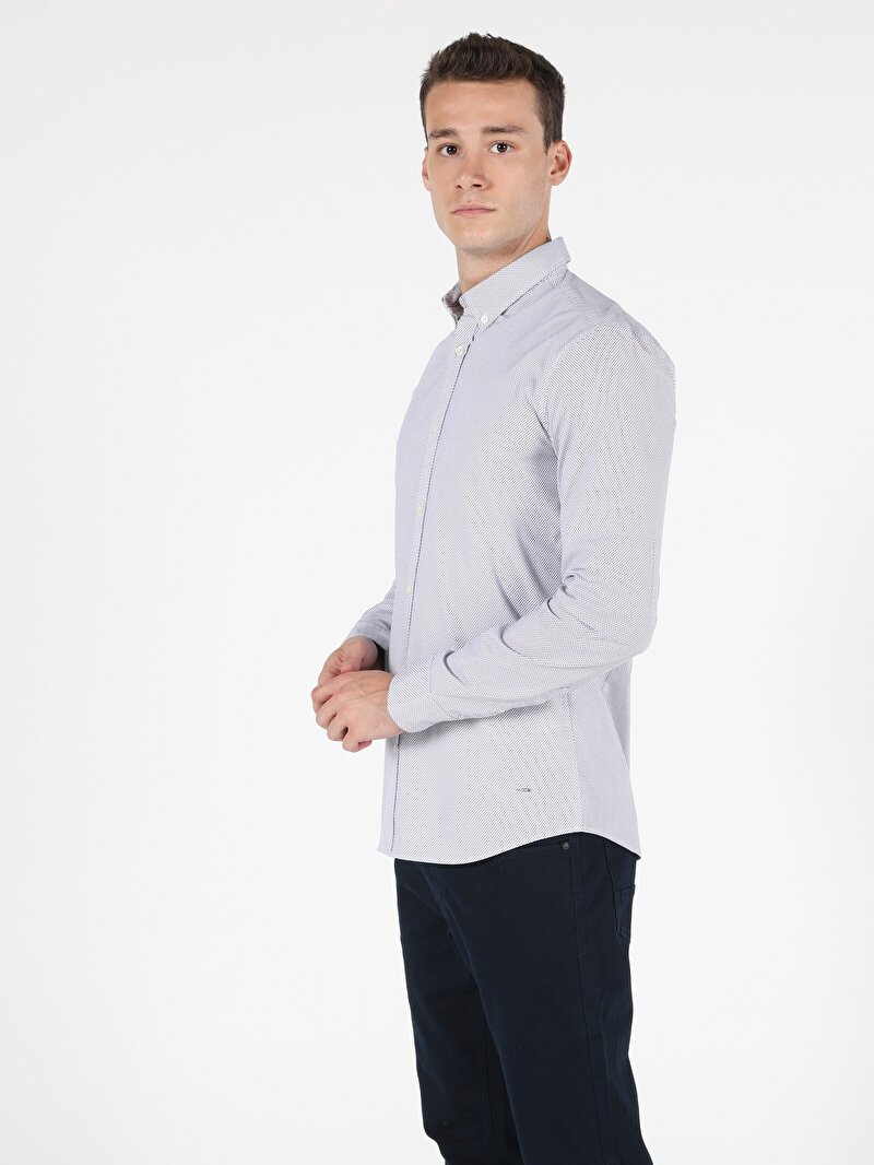 Показати інформацію про Сорочка З Довгим Рукавом Чоловіча Біла  Cl1050117