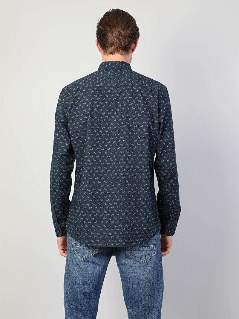 Показати інформацію про Сорочка З Довгим Рукавом Чоловіча Синя  Cl1044033