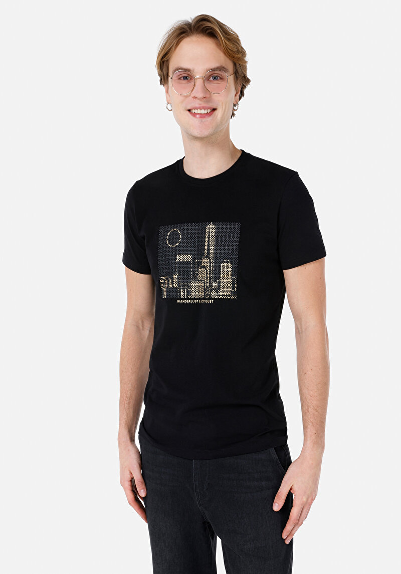 Зображення Футболка З Коротким Рукавом Чоловіча Чорна  Cl1064715