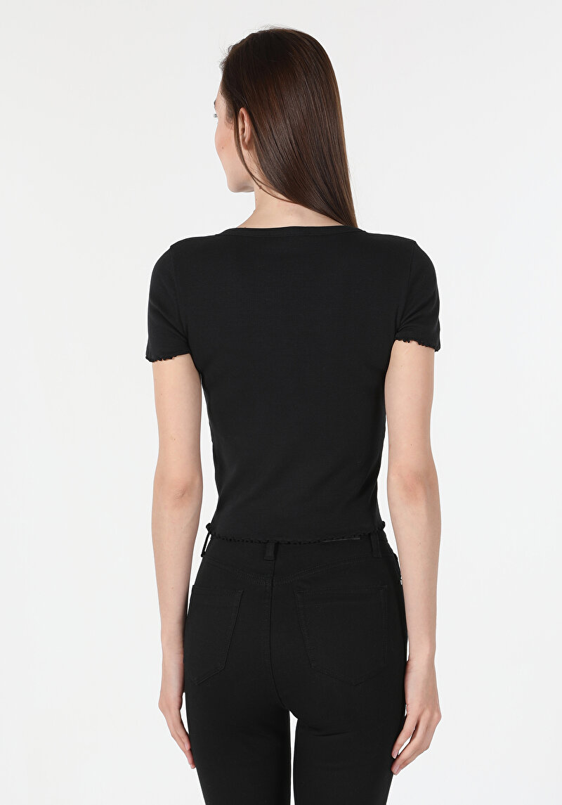 Показати інформацію про Футболка З Коротким Рукавом Жіноча Чорна  Cl1060447