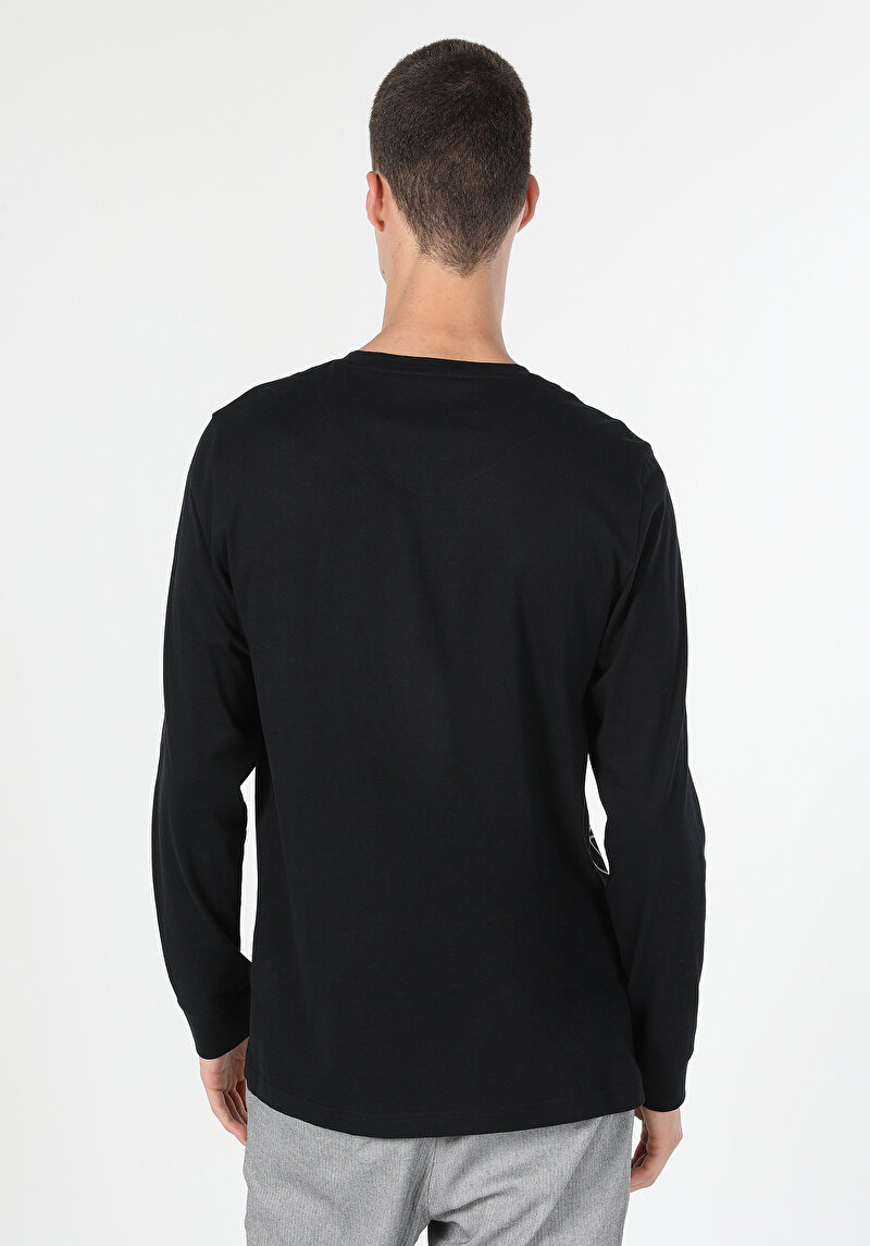 Показати інформацію про Футболка З Довгим Рукавом Чоловіча Чорна  Cl1059596