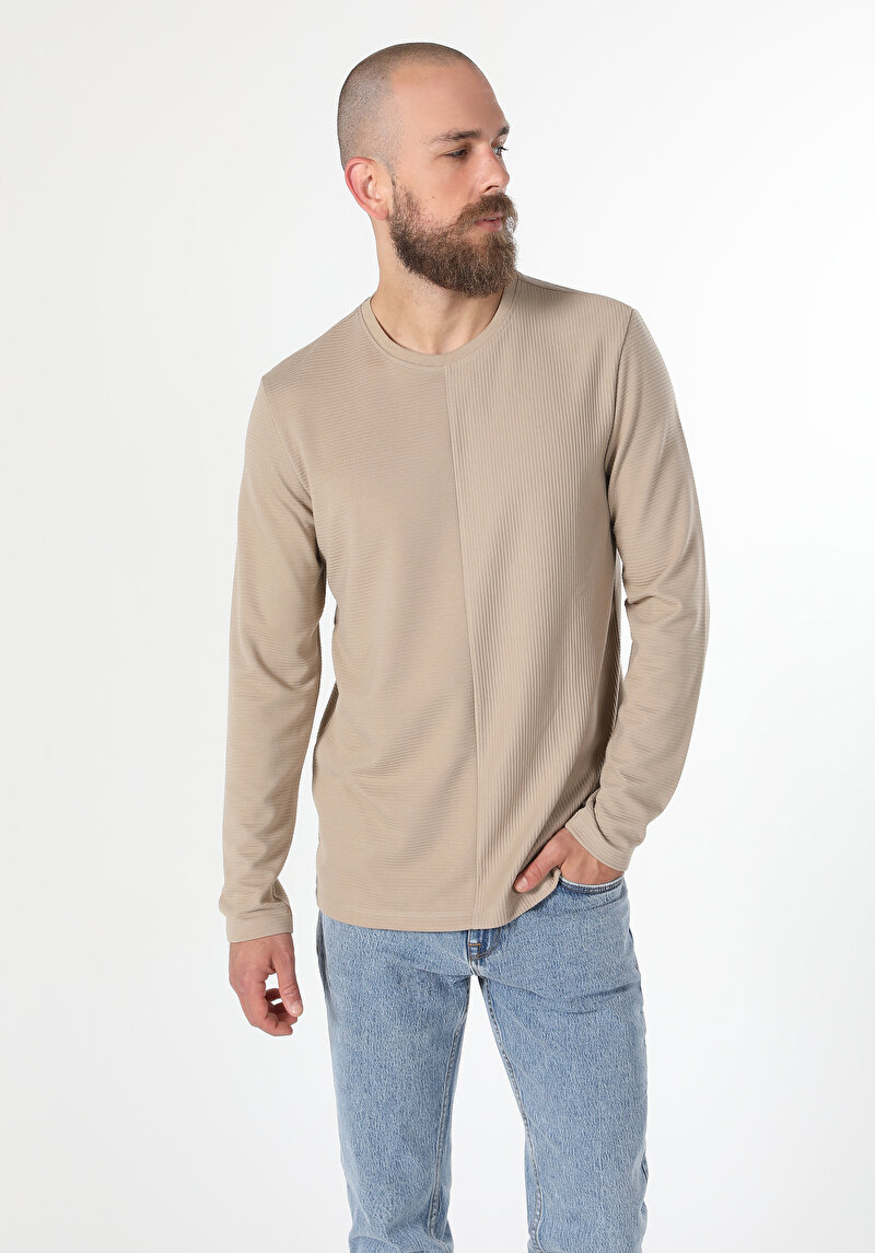 Показати інформацію про Футболка З Довгим Рукавом Чоловіча Бежева  Cl1060211