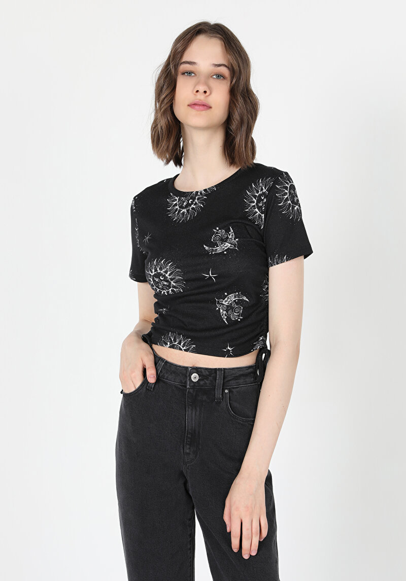 Показати інформацію про Футболка З Коротким Рукавом Жіноча Чорна  Cl1059795