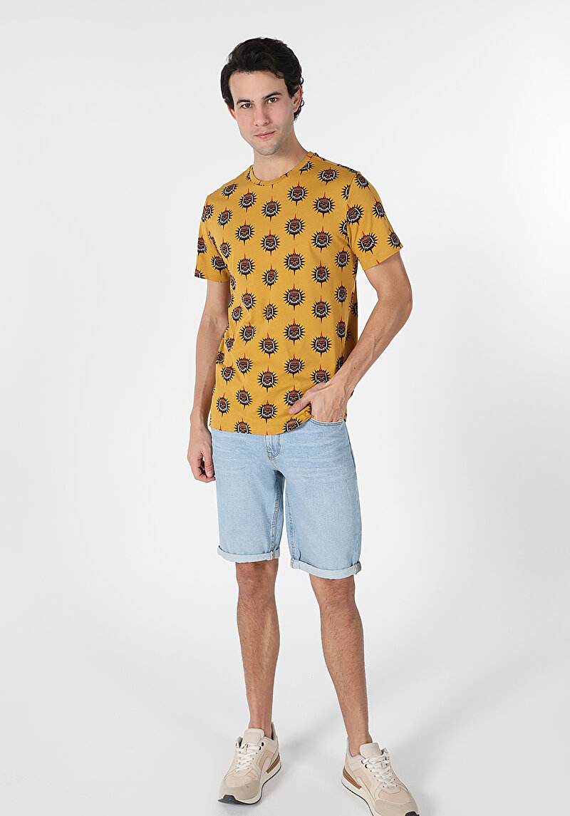 Показати інформацію про Футболка З Коротким Рукавом Чоловіча Жовта  Cl1057686