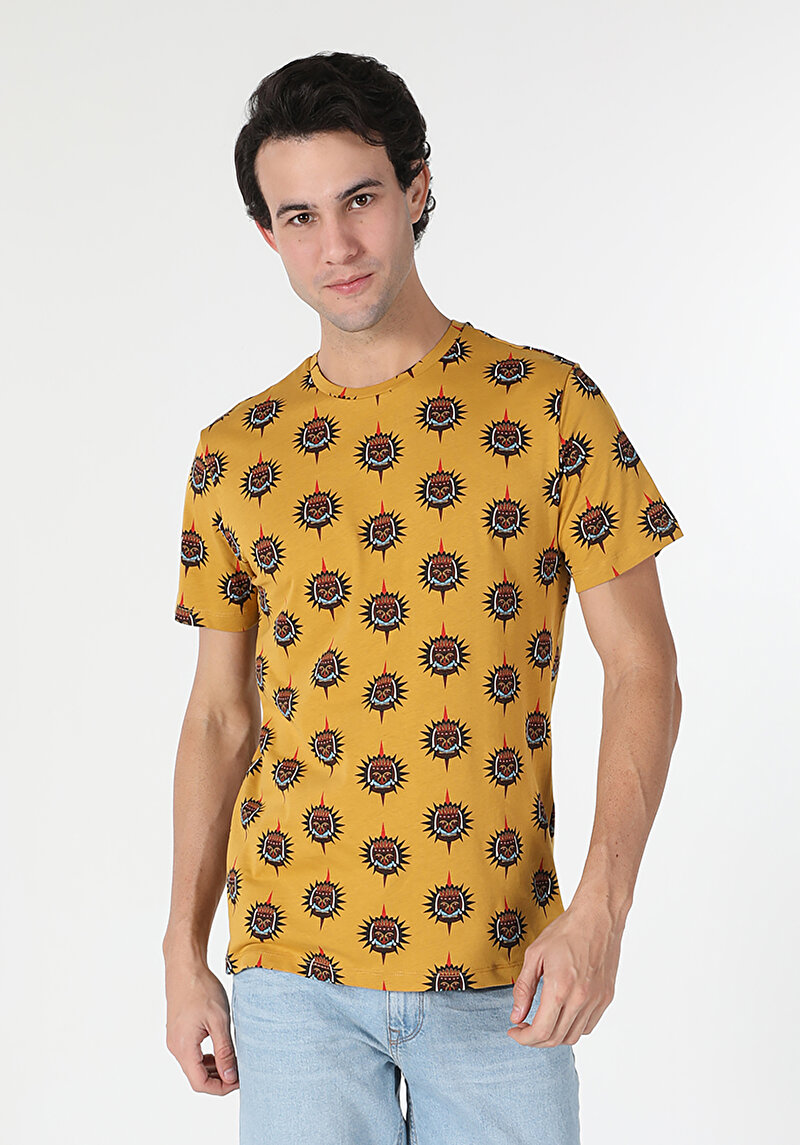 Показати інформацію про Футболка З Коротким Рукавом Чоловіча Жовта  Cl1057686