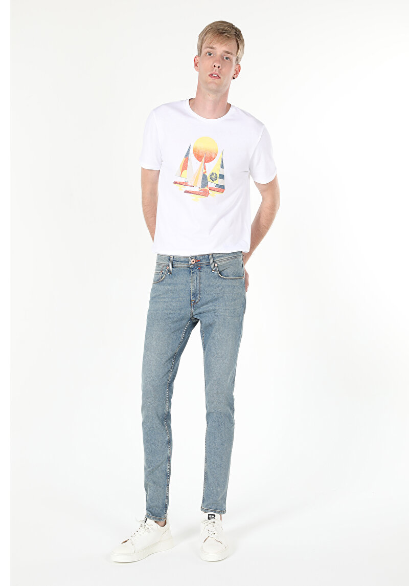 Зображення 041 Danny Джинси Чоловічі Блакитні Вузького Крою Cl1060107